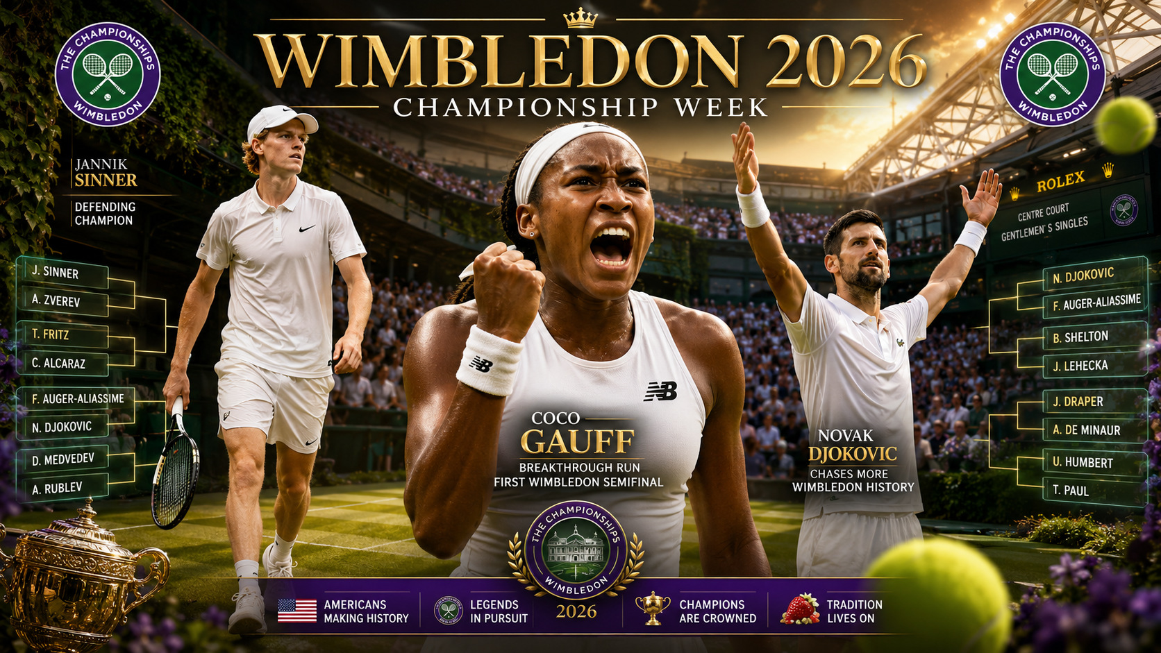 Wimbledon 2026 Mid-Tournament Recap: Champions Rising, Americans Charging, and the Grass Separating the Great